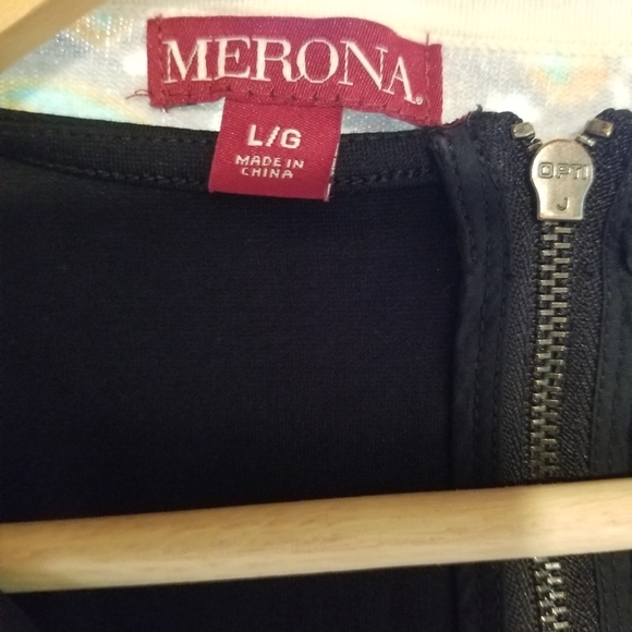 Zip Shirt & Button Sweater Merona Large Flower Pattern Banana republic Top Black - Picture 10 of 12